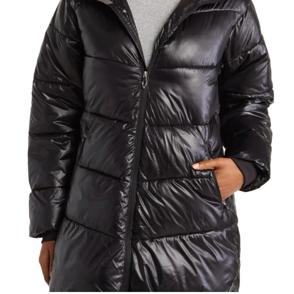 Spyder Women's Super Puffer Hooded Parka Jacket Black - Picture 2 of 3